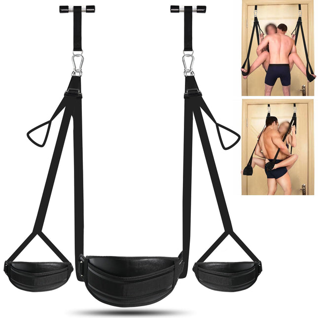 Hallowa Leather Door Love Swing Sex Swing with Seat - New Leather Upholstery Thick Fluff, Straps, Sex Door Love Slings Bondage Restraints for Adult Toys, Holds up to 180KG (Upgrade Version)