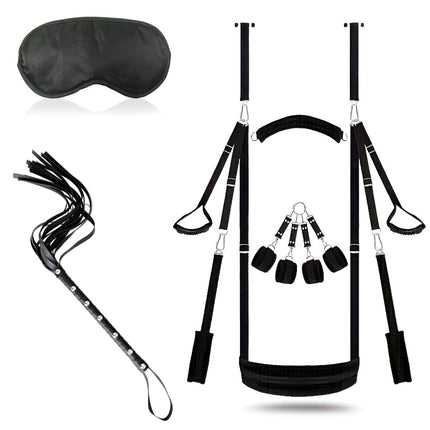 2024-New love swing sex swing door swing, versatile bondage set, handcuffs sex bed, love swing sex furniture + whip + SM eye mask, BDSMs toy hard, bondage sex set
