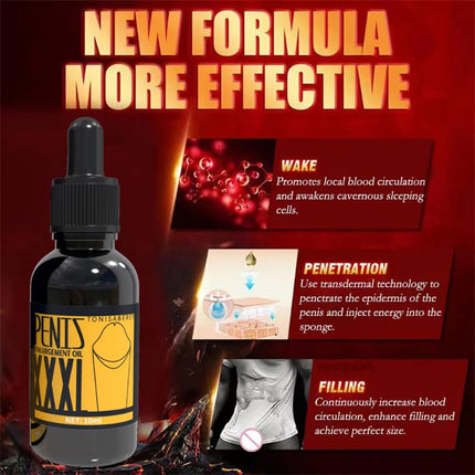 Penis Enlargement Oil, Penis Thickening Growth Increase Big Cock Enlargement For Men, Plus Size Pe-nis Faster Enlargement for Man Potency Growth Oil 10ML (1PC)
