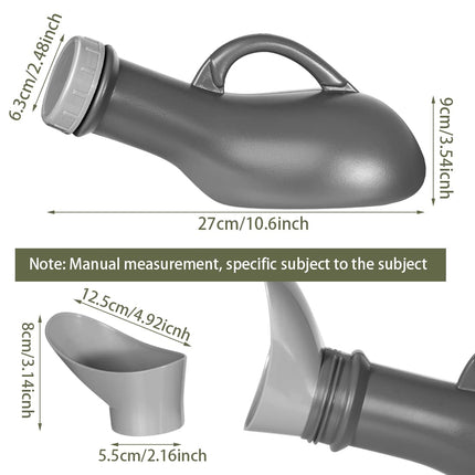 Urinal Bottle for Men Women Unisex Urinal Bottle Portable Urinal 1L Emergency Urinal Bottle Reusable Mobile Toilet Plastic Urinal Bottles with Lid for Travel Camping On the Go