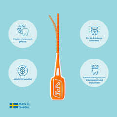 TePe EasyPick Dental Picks, Orange, ISO XS-S, 60 pcs., efficient interdental cleaning, durable dental pick for small gaps