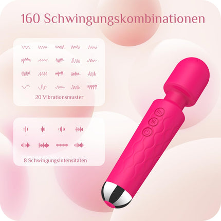 Vibration for women, G-spot vibration for women squirting, dildo, sex toy for women, 20 patterns 8 speeds, quiet waterproof, sex toy for women extremely hard (Rose Red)