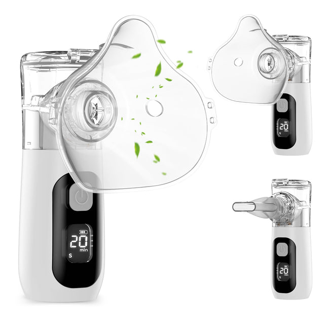Inhalers for adults/children, Berrlly portable inhaler, saline solution for inhalation, inhalation solution, suitable for colds and respiratory problems, electric, quiet, with mouthpiece and mask