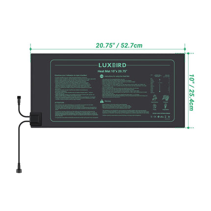 Luxbird 2 Heat Mats with 1 Controller, Timing Function, Indoor Greenhouse Heat Mat 30 Watt, One-to-Many Control, IP67 Waterproof, Plant Heating Mats, 52.7x25.4cm