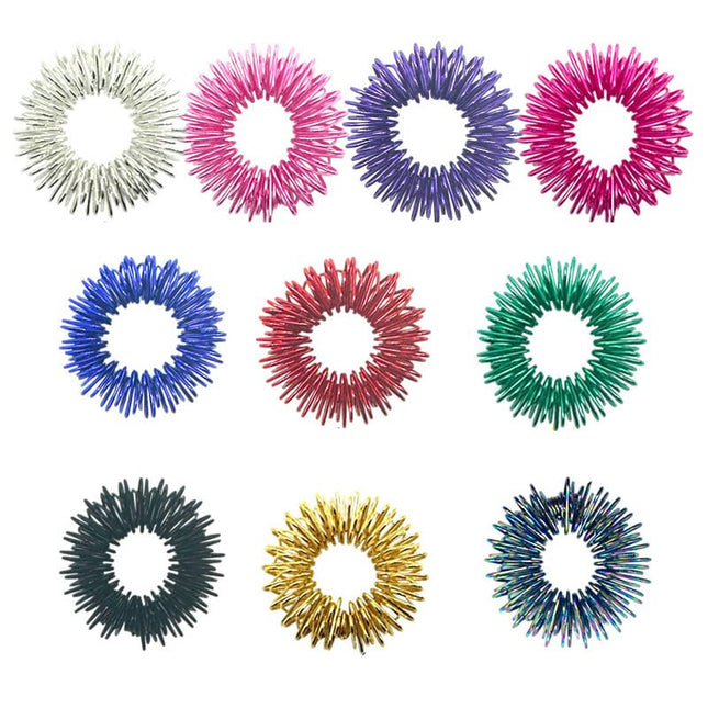AMZFUK 10 pieces acupressure rings massage rings for fingers, massage rings for fingers acupressure ring, massage ring for stress reducer and promoting blood circulation, finger massage or toe massage.