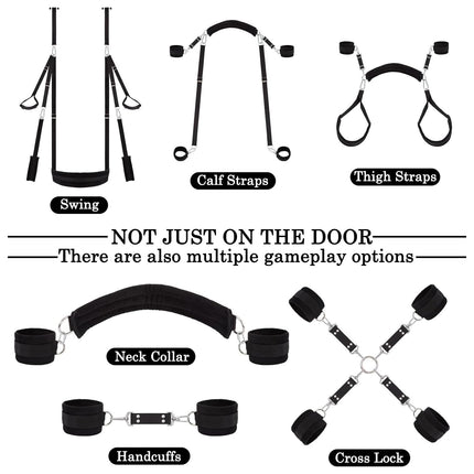 2024-New love swing sex swing door swing, versatile bondage set, handcuffs sex bed, love swing sex furniture + whip + SM eye mask, BDSMs toy hard, bondage sex set