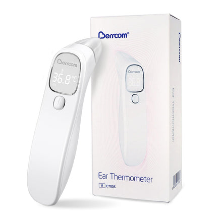 Berrcom Fever Thermometer Contactless Forehead and Ear Thermometer Digital Medical Thermometer Infrared Forehead Thermometer for Baby, Adult with Fever Alarm, Instant Reading