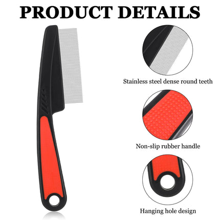 JIYIN 4 Pack Lice Comb, Stainless Steel Lice Combs Fine Tooth Comb Professional Lice Comb Dandruff Comb for Care and Removal of Dandruff or Lice