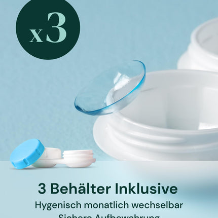YogaMedic Contact Lens Solution - Lens Solution for Soft Lenses, 3 x 360 ml, 1 x 100 ml &amp; 3 Contact Lens Cases, Contact Lens Solution, All-in-One Combination Solution for Soft Contact Lenses