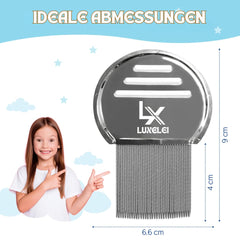 LUXELEI Lice Comb Professional For Lice and Nits Recommended by Pediatricians - Lice Remedy for Children - Nits Comb - Comb for Removing Nits and Lice - Comb for Lice