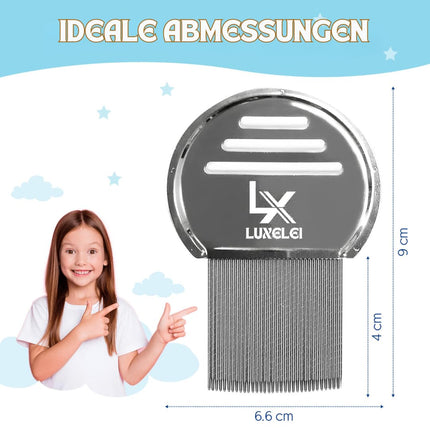 LUXELEI Lice Comb Professional For Lice and Nits Recommended by Pediatricians - Lice Remedy for Children - Nits Comb - Comb for Removing Nits and Lice - Comb for Lice