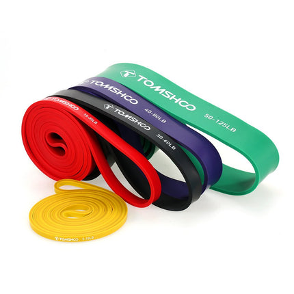 TOMSHOO Resistance Bands Set, Resistance Bands Fitness Bands Pull-Up Band Training Band with Door Anchor, Storage Bag, Multiple Resistance Levels, for Strength Training, Stretching