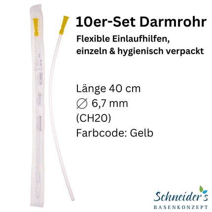 Schneider's BASENKONZEPT 10-piece set of intestinal tube enema aids / sterile packaged for irrigator enema devices / suitable for all common models / gentle intestinal cleansing