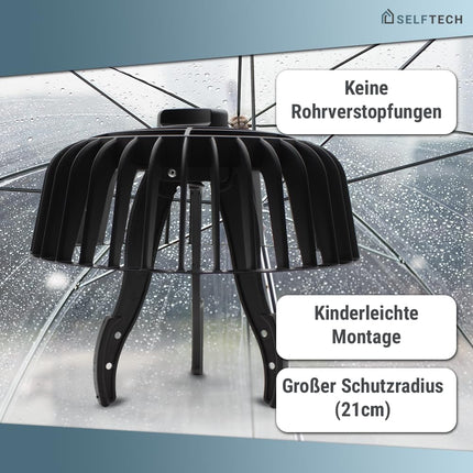 Leaf catcher and gravel catcher with rotating mechanism - Prevents pipe blockages - Individually adjustable from 70-200mm - Drain protection for flat roofs and garages