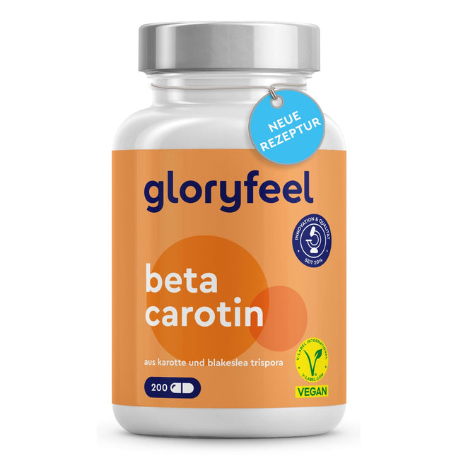 Beta Carotene Tanning Capsules - 200 vegan capsules - Branded raw material Lyc-O-Beta® from natural carrot extract - Provitamin A for vision, skin &amp; immune system* - Developed in Germany &amp; laboratory tested