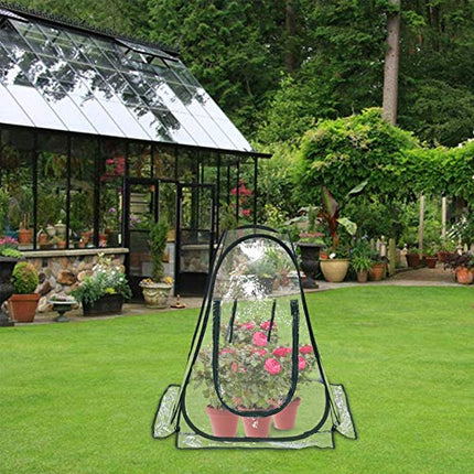 Tesmotor tomato greenhouse for tomatoes, vegetables, plants, small greenhouse overwintering tent for cold frame, vegetables, flowers 70x70x80CM
