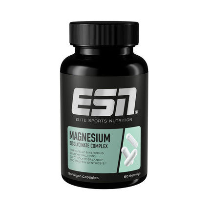 ESN Magnesium Capsules, 120 Capsules, 300 mg Magnesium per Daily Serving - Magnesium bisglycinate capsules, Energy support, high bioavailability - Made in Germany