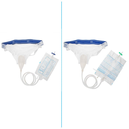 Reusable Male Female Urine Bag, Urine Collector Silicone Urinal Adult Man Woman Elderly Pee Bag Urinal with Urine Bags Portable, Outdoor Use (Elderly Men Type)