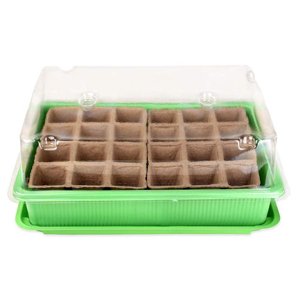 Schramm® Growing Set Greenhouse Growing Tray Pots Indoor Greenhouse 27 x 19 x 11 cm for 24 Growing Pots Growing Set Mini Greenhouse