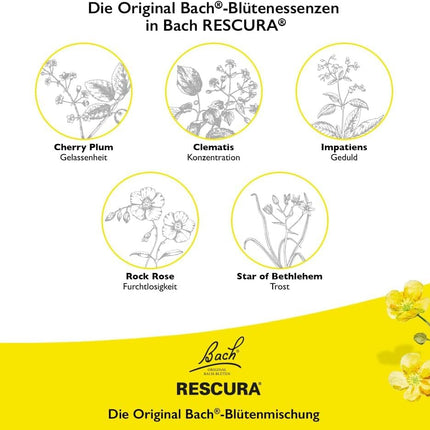 Original Bach RESCURA Drops alcohol-free: (formerly Rescue) Bach flower mixture, 20ml