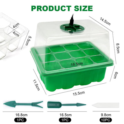 Horuili 5 Pack Indoor Greenhouse Propagator, Mini Greenhouse Propagation Set with Light, Seedling Propagator with 2 Tools and 10 Labels, for Greenhouse, Gardening