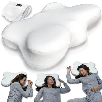 Shokunin. Orthopedic neck support pillow with 2 covers, side sleeper pillow, neck pillow, ergonomic memory foam pillow, anti-snoring pillow for neck pain and migraines, 60x40