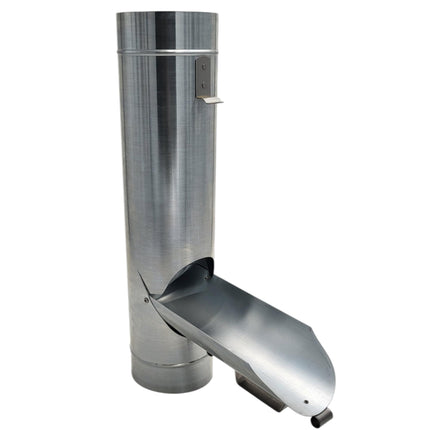 zbs24 downpipe flap 100mm in titanium zinc, without leaf sieve, conical design for effortless installation