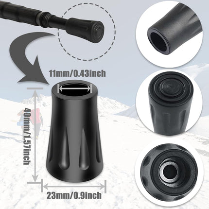 KINDOYO Rubber Walking Stick Caps - 6 Pieces Replacement Caps for Walking Sticks, Hiking, Trekking Poles