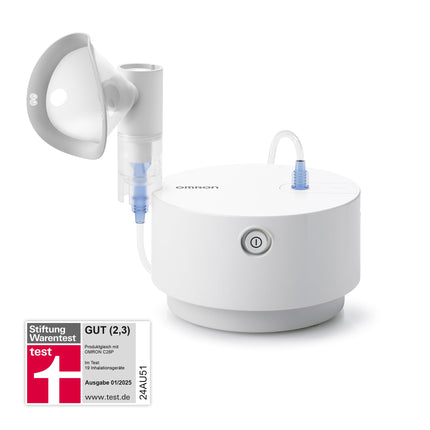 OMRON X105 Advanced All-in-One Nebulizer for Children &amp; Adults, "Good" Stiftung Warentest 12/24, powerful inhaler for acute &amp; chronic respiratory diseases; high-quality accessories