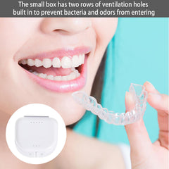 Pack of 2 braces boxes, denture boxes, glitter retainer boxes, dental splint boxes, retainer cases, denture boxes, for storing braces or dental splints (black and white)