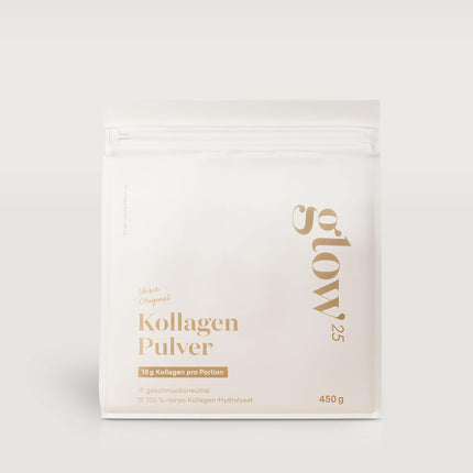Glow25® Collagen Powder [450g] - Our Original - Collagen Hydrolysate - Peptides Type 1 and 3 - Good Solubility - Neutral