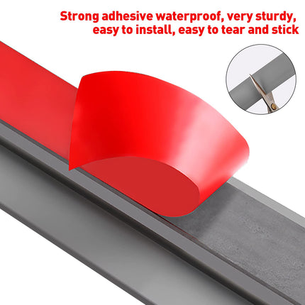 Threshold ramp wheelchair ramp, door threshold ramp self-adhesive, ramp door threshold, threshold transition rail, curb ramp for bathrooms, doorways, doors (1.5 cm / gray 3 m)