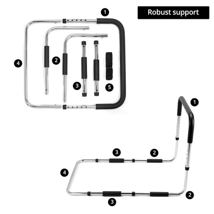 QWORK® Bed Rail, Adjustable Bed Rail for Seniors, Bed Rail for Fall Prevention, Bed Handrail, for Seniors, Adults, Disabled