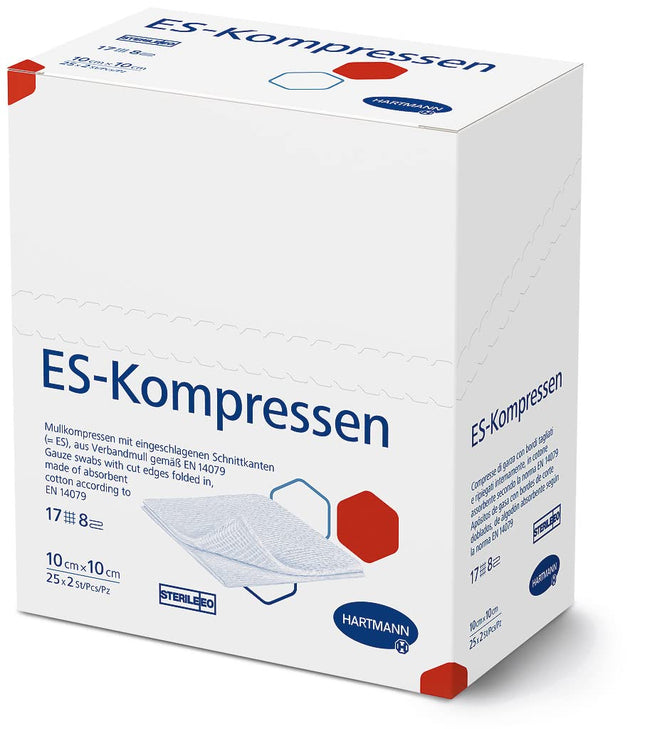 ES COMPRESSES sterile 10 x 10 cm 8-fold, 25 x 2 pcs.