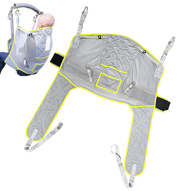 Open patient lift transfer sling, patient aid, toilet sling patient lift, patient aid universal bath patient lift with headrest, shower sling with split legs