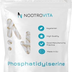 Phosphatidylserine 120 Capsules - For stress, concentration, memory | Anti-stress tablets for lowering cortisone | Cortisol blocker | High-dose, vegan Phosphatidyl Serine | Nootrovita