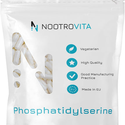 Phosphatidylserine 120 Capsules - For stress, concentration, memory | Anti-stress tablets for lowering cortisone | Cortisol blocker | High-dose, vegan Phosphatidyl Serine | Nootrovita