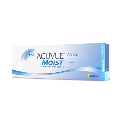 ACUVUE MOIST 1-Day Daily Contact Lenses for Sensitive Eyes &amp; Allergy Sufferers – Daily Contact Lenses with -3.25 dpt and BC 8.5 – UV Protection &amp; Comfortable Wear – 30 Lenses