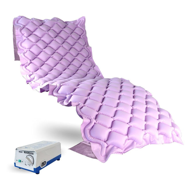 Mobiclinic®, Anti-decubitus mattress, Model mobi 1, With compressor motor, Air mattress, Alternating cycle doctor, European brand, For decubitus grade I, 200 x 90 cm, 130 cells, Color purple