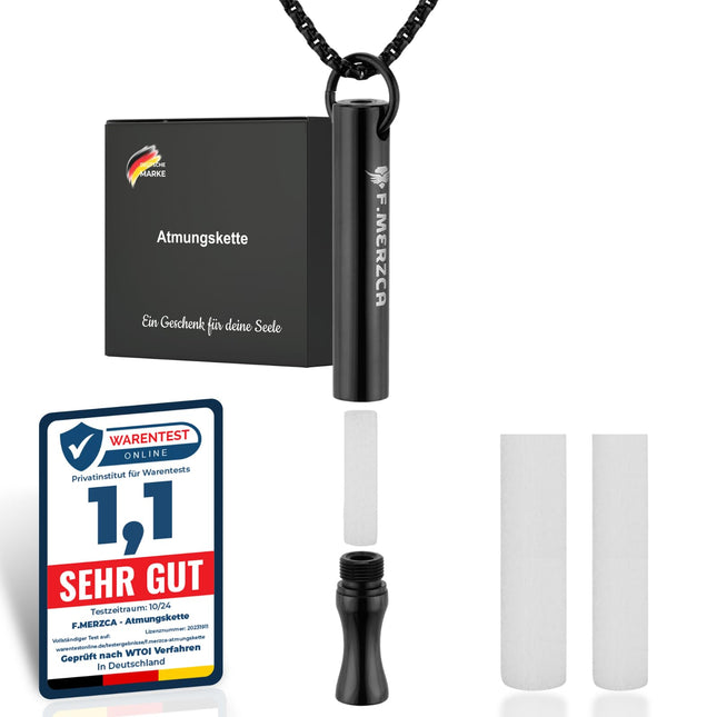 F.MERZCA Smoking Cessation Breathing Chain 2.0 with 10 free filters – Cigarette replacement for real resistance when quitting smoking – Finally smoke-free with non-smoking aid chain