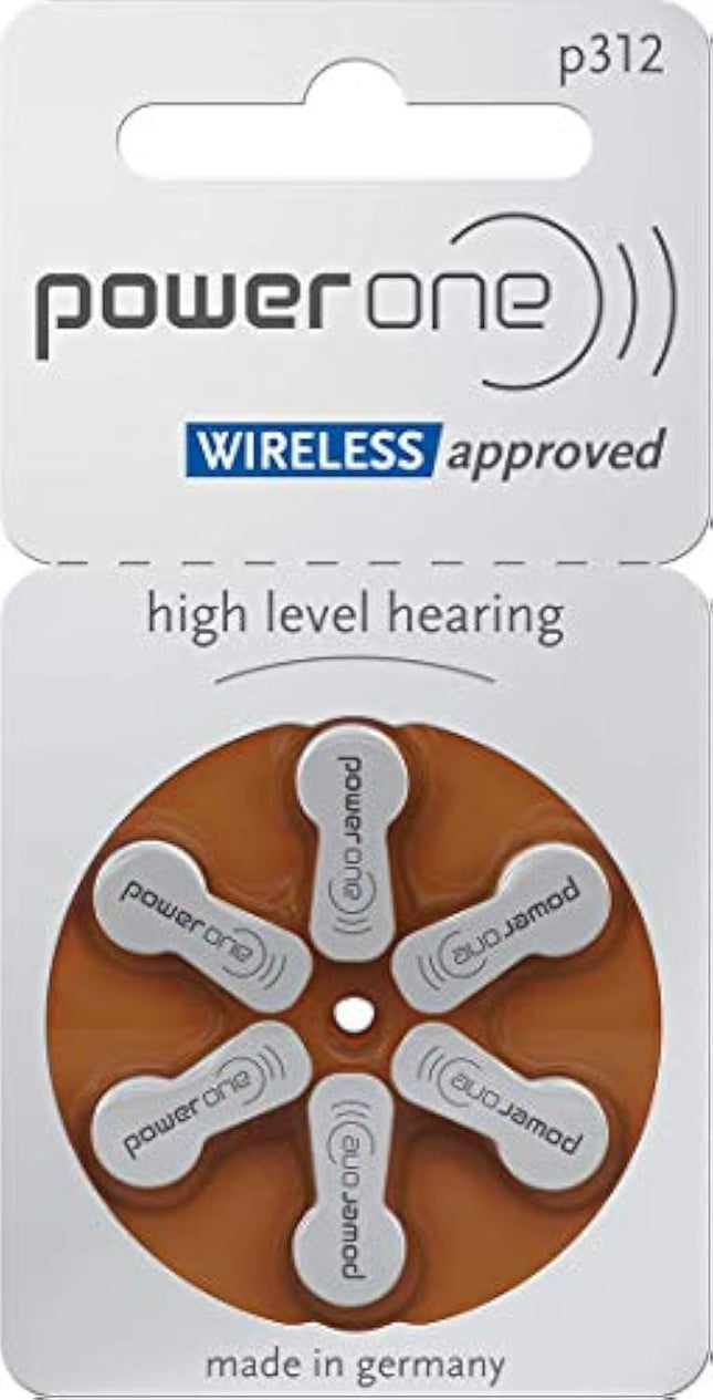 Power One P312 hearing aid battery (10 packs of 6)