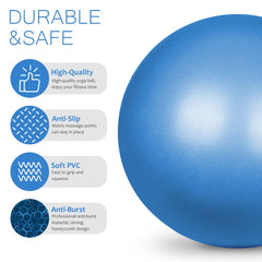 flintronic Exercise Ball Small Pilates Ball, 25cm Soft Yoga Ball, with Inflatable Straw, Anti-Burst Exercise Ball for Yoga, Pilates, Balance, Physiotherapy, Stretching and Core Fitness