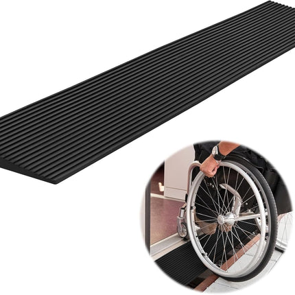uyoyous Rubber Threshold Ramp 2.5 cm, Driveway Curb Door Threshold Ramp, Non-Slip Access Ramp, Wheelchair Ramp, Cuttable Ramps for Garage, Doors, Driveways, Bathrooms 1500 LBS Capacity