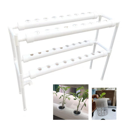 NadineDutol Hydroponic Grow Kit, 2-Layer Hydroponic Growing Equipment with Grow Baskets for Growing Vegetables and Fruits on Balconies, Gardens, Patios, and Courtyards (2 Layers, 36 Planting Sites)