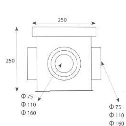 Cast iron floor drain 250x250x250mm B125 | Yard drain, yard gully, gully, gully