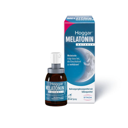 Hoggar MELATONIN balance - Sleep Spray - Food supplement with melatonin to shorten the time it takes to fall asleep and to relieve jet lag - with vitamin B6 - 20 ml spray