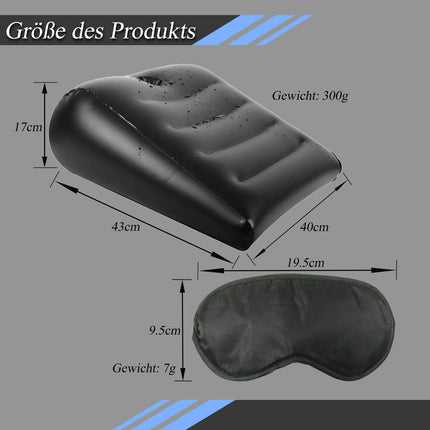 BDSMJOY Sex Furniture Set, Inflatable Sex Pillow, Erotic Pillow &amp; Ramps with Feather Tickler, Sex Dice, Blindfold, Sex Bed, Erotic Sex Toy for Both Together, Sex Toy for Couples (Black)