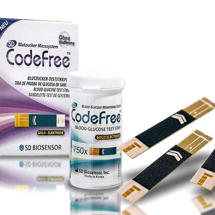 CodeFree Blood Glucose Test Strips 50 Pack Diabetes Tests for Blood Glucose Control (Diabetes)