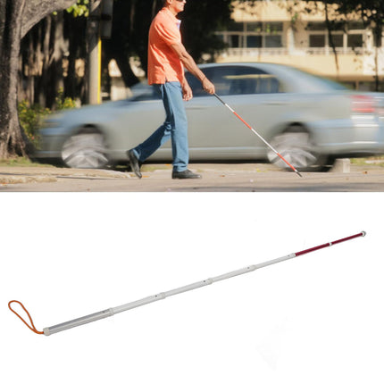 Telescopic blind stick, reflective folding walking stick, metal guide, blind crutch, white cane mobility stick, walking aid stick for elderly, blind and visually impaired people