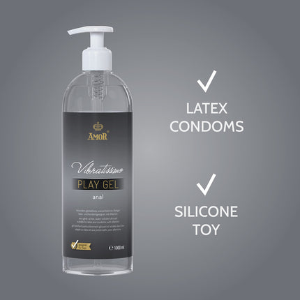 Vibratissimo Play Gel Anal 1000 ml I Extra lubricating lubricant I Water-based lubricants I Lubricant gel suitable for silicone toys and latex condoms I water-based lubrication